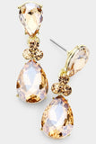 Double Pear Crystal Earrings