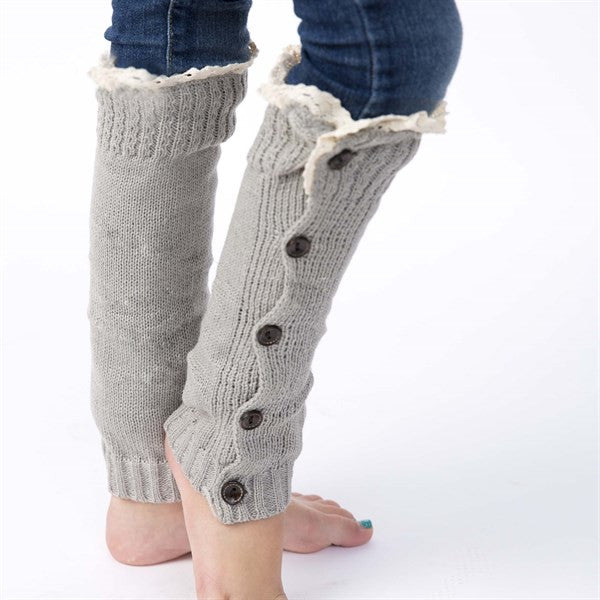 NEW lace button down leg warmers women fashion 24pair/lot #3929