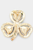 Stone Cluster Four-Leaf Clover Pin